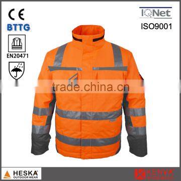 Safety 300D Oxford Parka hi vi Bomber Jacket Protective Clothing