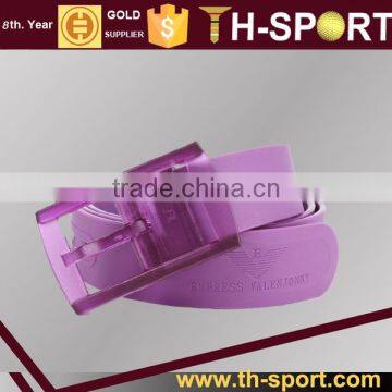 Purple Men's Perforated Silicone Golf Belt with OEM Logo