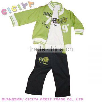 New design winter Fleece 3pcs baby pajama set