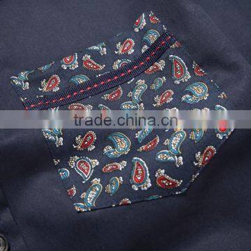 100% Cotton Latest Fashion Dress Pasiley Pocket Men Shirt photo-2