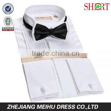 100% cotton high quality wing-tip collar french cuff 1/4" pleats tuxedo hirts for men