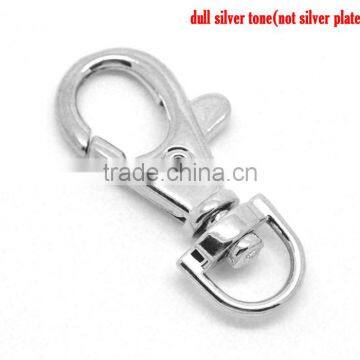 Silver Tone Lobster Swivel Clasps For Key Ring 3.8x1.8cm(1-1/2"x3/4"),20PCs,8seasons