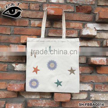 New Arrival Customized Star Design Transfers On Canvas Fabric Tote Bags photo-2