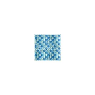Round Blue Crystal Glass Mosaic Tile, Cushion Look Bathroom Mosaic Floor Tiles