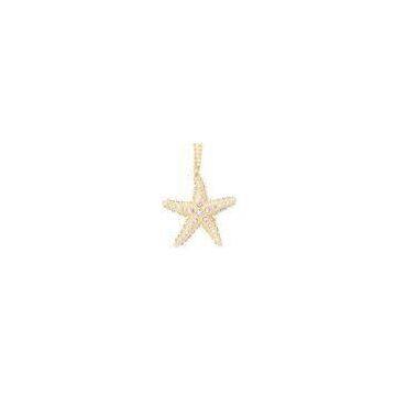 Silver Fashion Jewelry Pendants Gold Plating Crystal Custom Star Pendant