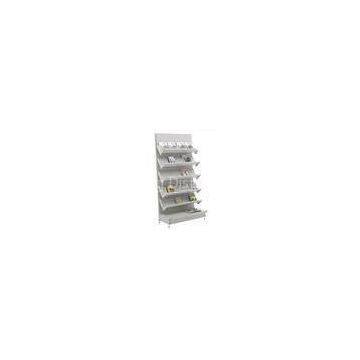 White Metal merchandise literature Books, Papers Magazine Display Rack floor standing
