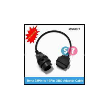 Benz 38Pins male connector; OBDII 16pins female connector.