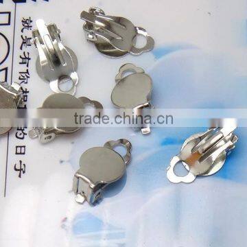 10mm Silver Plated Ear Clips Blank Base Earring Tray For Cabochon Bezels Setting Jewelry Making