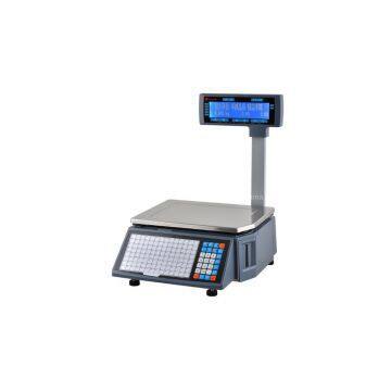 15/30kg barcode label price electronic scale, store up 10,000 PLU, two line LCD dot matrix display
