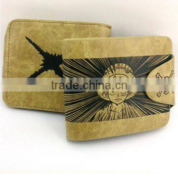 One Piece Logo Brown Color Purse Wholesale Anime Short Wallet