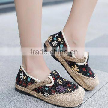 black snowflake women homemade linen sandals comfortable fisherman shoe folk slippers/Chinese ethnic flavor casual linen shoes