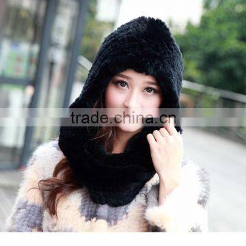 SJ780 Soft Top Quality Women Fur Scarf Hats for Winter