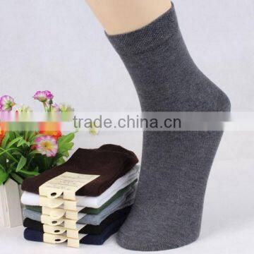 Autumn&winter Solid Colod 100%cotton Men Tube Socks