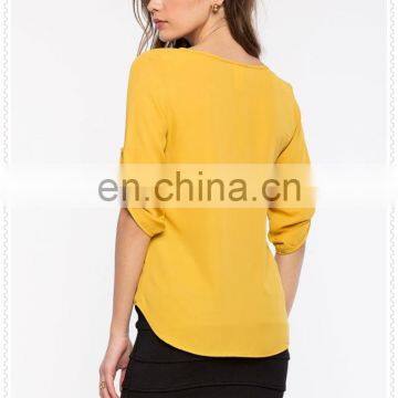 New Style Rounded Back Hem Women Daily Smart Casual Wear Blouse photo-3