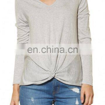 Women Clothes Manufacturer Wholesale 95% Cotton 5% Spandex T Shirts For Mature Women Wear