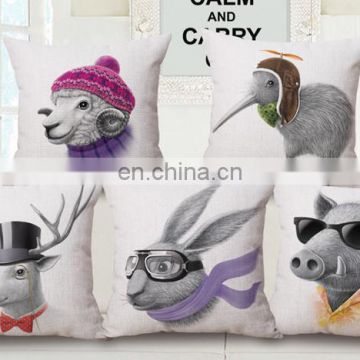 Top Selling Sofa Cushion Cover Replacement Fashion Home Decorative Throw Cute Kiwi Bird Plain Natural Linen Cushion Cover photo-2