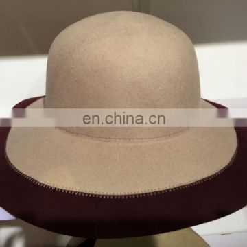 Two tone fedora hat, big brim