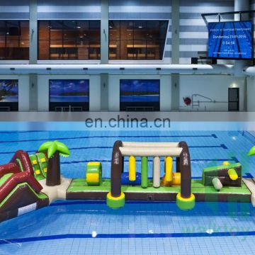 HI HOT CE inflatable long pool water park, used inflatable bouncy water obstacle course