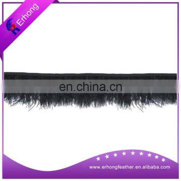 Natural black Ostrich Feather Trim