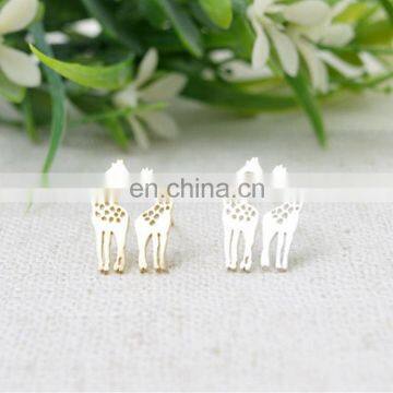 Wholesale Jewelry Silver/Gold Stainless Steel Animal Giraffe Stud Earring