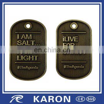 Wholesale Custom Debossed Logo Solid Brass Dog Tag photo-4