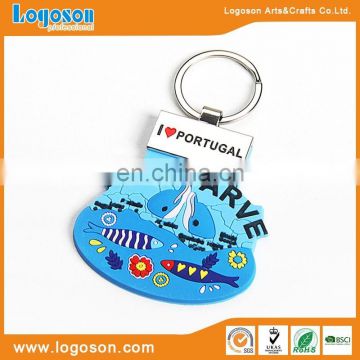 OEM design portugal souvenirs 3d soft pvc keychain