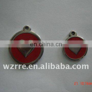 material coin steel key chain with round and heart shape