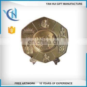 Manufacture design Zinc alloy souvenir metal plate, embossed metal plates