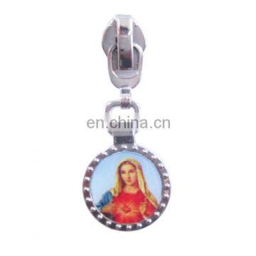 Religious metal zipper slider pull with factory price