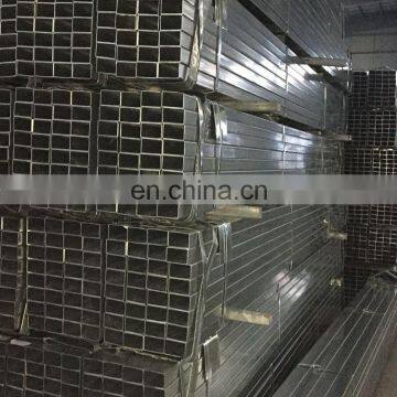 ERW steel square tubing standard sizes, pre zinc coated square galvanized steel pipe 4" tube