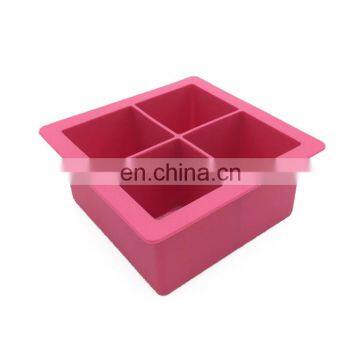 Practical Silicone Ice Cube Box and Mold With Square Shape and 4 Plaid for Cake in Summer photo-2