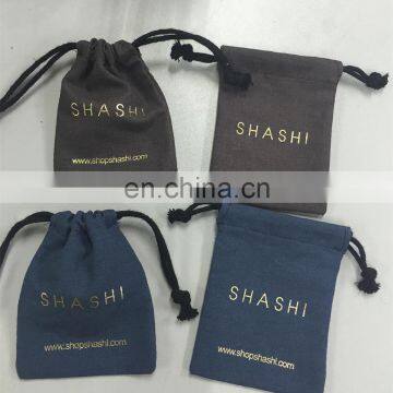 3 x 4 grey linen drawstring jewellery gift packaging bags