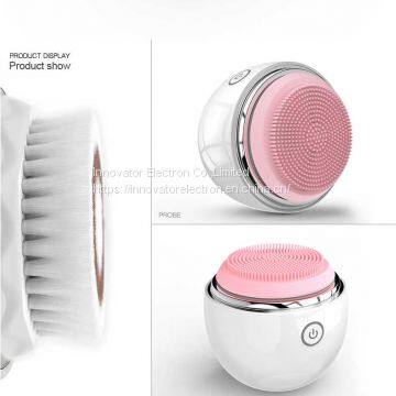Multi-Function USB Charging Silicone Cleansing Instrument Ultrasonic Electric Facial Cleansing Brush photo-2