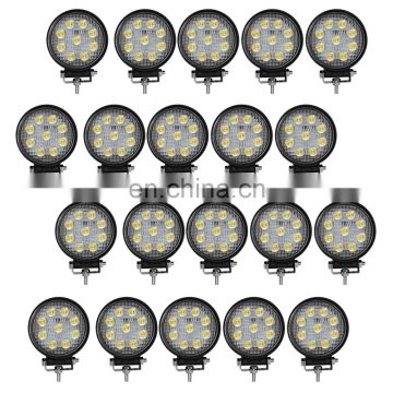 20x 540W Round Flood LED Work Light Bar Offroad Driving Lamp For SUV Boat Truck 27W