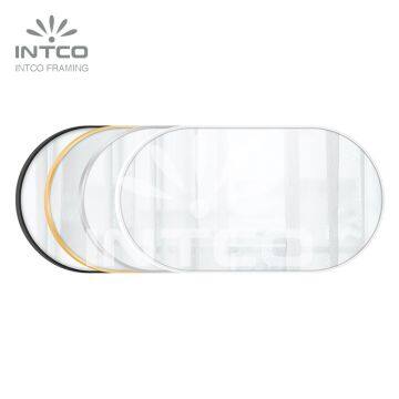 Aluminum Frame Wall Mirror, Pill Shaped Wall Mirror, Metal Frame Bathroom Mirror photo-4