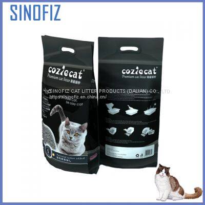 COZIE CAT/бентонитовая кошачья туалетная песок для контроля запаха/шаровидная/1-3.5 мм/без аромата/с углем/4 кг