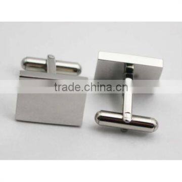 Mans Jewelry Stainless Steel Plain Rectangular Shiny Blank Cufflink High Quality photo-4