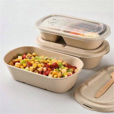Sugarcane bagasse 1000ml container Microwave & Freezer Safe for healthy nutritious meals and to-go meals