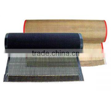 high temp open mesh belt with bull nose joint film edging