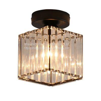 E27 LED Ceiling Light Crystal Lampshade Balck Gold Plafonnier Living Room Bedroom Modern Round Square Decorative Ceiling Lamp photo-2