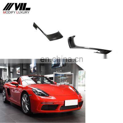 Modify Luxury Carbon Fiber Car Front Canards for Porsche 718 Boxster Cayman 2-Door 2016-2019