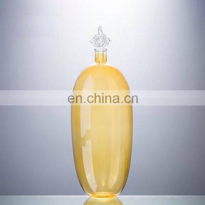 Colorful Simple Round Single Long Flower Clear Vase Glass Decoration Modern photo-2