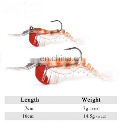 7cm 10cm Jig head worm hook Glow Shrimps Fish Lures saltwater fishing lure lead head soft plastic lure