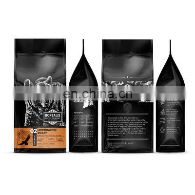 China Supplier Coffee Bean Bag Resealable Gravure Printing Back Seal With Side Gusset