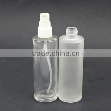 Frosted and clear round and short clear lotion glass bottles 100ml