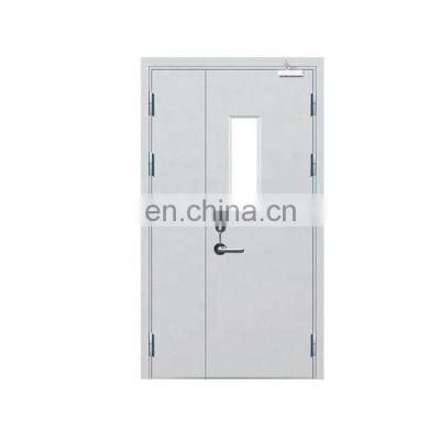 HOLTE  FIRE DOOR galvanized steel powder coated gray beige wood color with panic bar