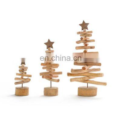 Home decor christmas tree ornament artificial xmas trees mini wooden decoration