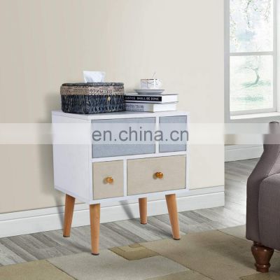 Modern Night stand Side End Table Bedroom Living Room Sitting Room 4 Drawers White