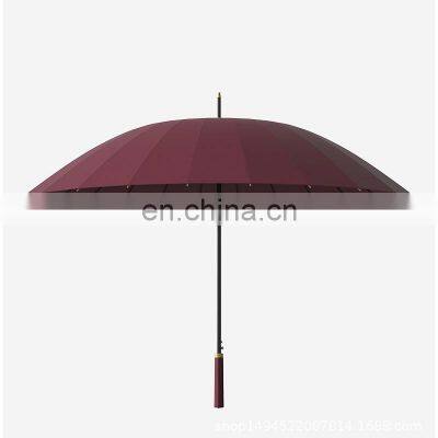 Luxury Automatic Sales Premium High Quality Logo Cheap Pink White Umbrella 24 Bones photo-4