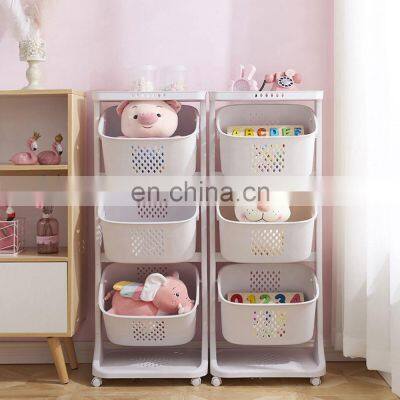 Plastic Toy Storage Rack Multi-layer Cabinet Toy Basket Shelf Large Capacity for Living Room, Kitchen